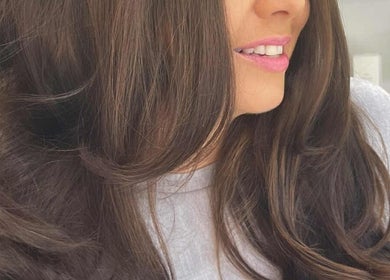 Luxurious brown hair styled at The Retreat@23/ Victoria Perkins Hairdressing, Knutsford, England, GB.