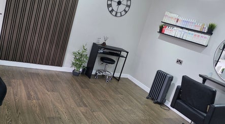 Modern interior of Joanne Slattery Hair at Hope Hair Studio, Blackburn, Scotland, GB with stylish decor.