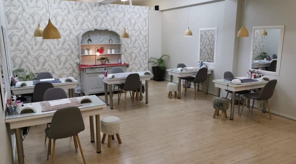 Spacious and chic interior of Classic Nails - Malvern in Queensburgh, KwaZulu-Natal, ZA with nail stations.