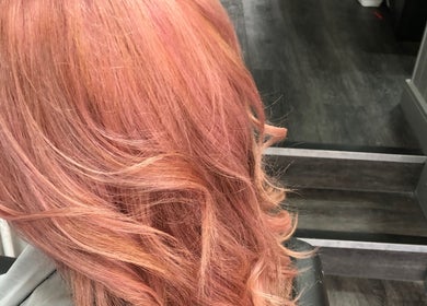 Rosy hair transformation at Platinum HQ, Caerphilly, Wales, GB salon.