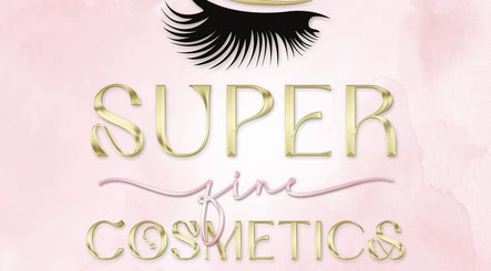 Superfinecostmetics logo with eyelash graphic, highlighting beauty in Ruthin, Wales, GB.