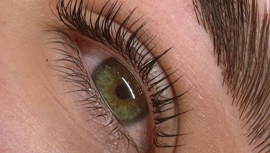 Close-up of enhanced lashes at Superfine Cosmetics, Ruthin, Wales, GB.