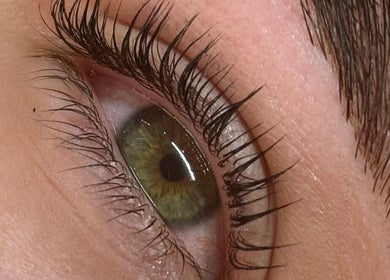 Close-up of enhanced lashes at Superfine Cosmetics, Ruthin, Wales, GB.