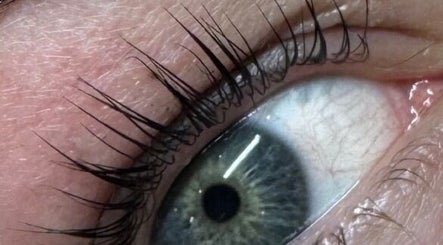 Close-up of enhanced eyelashes at Superfine Cosmetics, Ruthin, Wales, GB.
