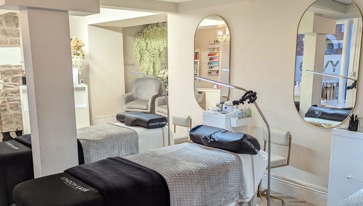 Luxurious treatment room at Superfine Cosmetics, Ruthin, Wales, GB with elegant decor and modern equipment.