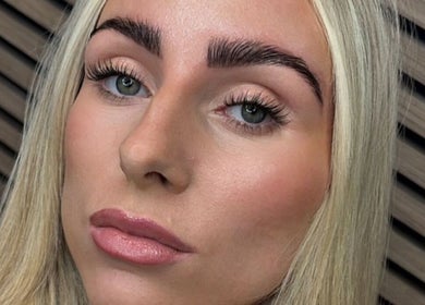 Close-up of styled eyebrows and lashes at Forge Beauty Coolock, Dublin, County Dublin, IE.