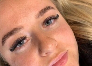 Close-up of elegant eyelash extensions at Lashedbycharl, Manchester, England, GB.