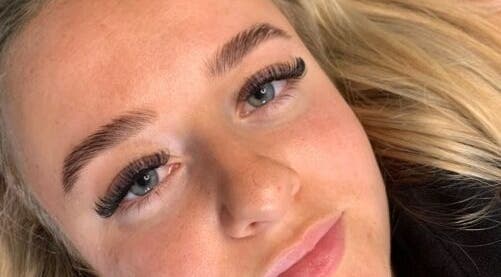 Close-up of elegant eyelash extensions at Lashedbycharl, Manchester, England, GB.