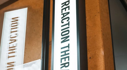 Reaction Therapy sign at Wyndyke Furlong, Abingdon, England, GB.