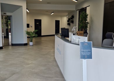 Modern reception area at Reaction Therapy, Wyndyke Furlong, Abingdon, England, GB, available from 1st Oct 2025.