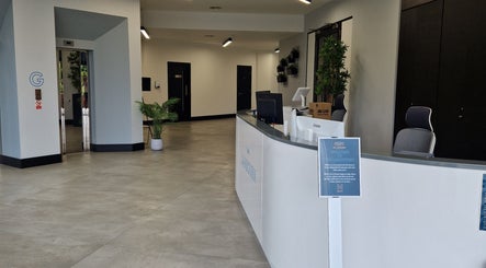 Modern reception area at Reaction Therapy, Wyndyke Furlong, Abingdon, England, GB, available from 1st Oct 2025.