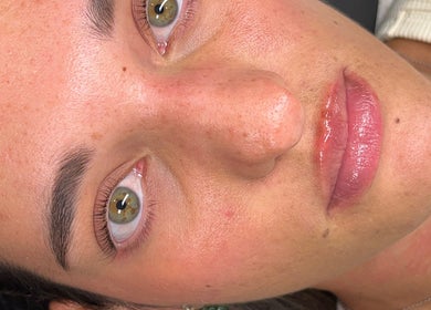 Close-up of glowing skin after facial at Kòha Beauty Corinda, located in Corinda, Queensland, AU.