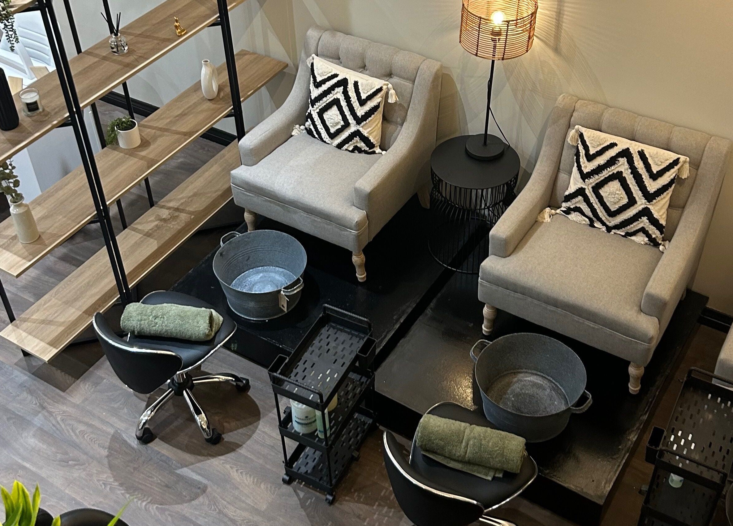 Relaxing spa chairs at Bliss Beauty Bar, Ramsey, Ramsey, IM showcasing a serene atmosphere.