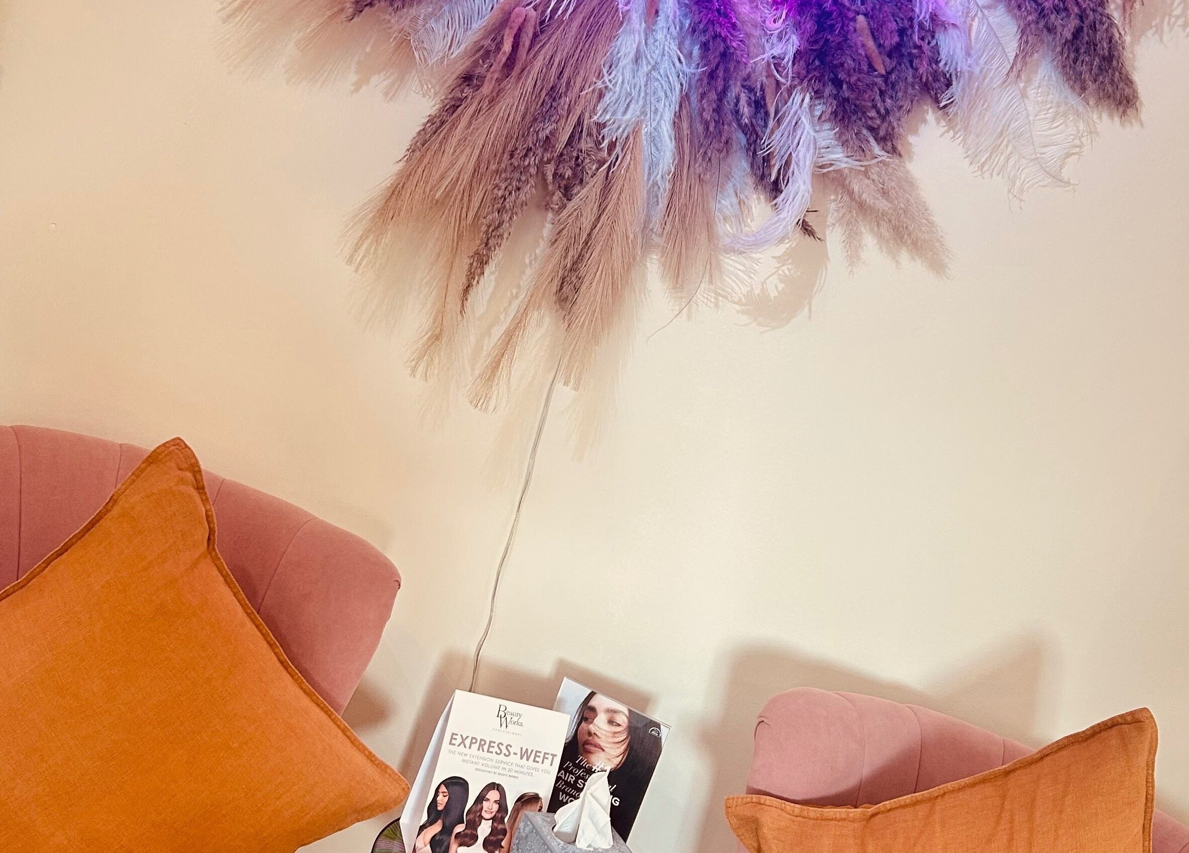 Comfortable seating at Bobbypins, Bromsgrove, England, GB. New clients, please contact us first!