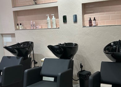 Stylish wash stations at Jodie Create | Vanity Studio Aberdeen, featuring sleek modern chairs in Aberdeen, Scotland, GB.