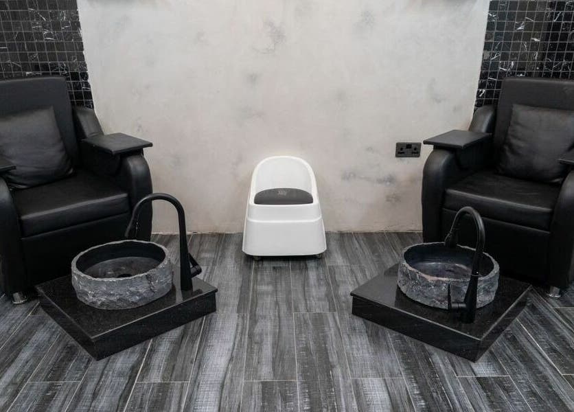 Comfortable pedicure chairs and foot spa at Sams Barber Men Care Center, Abu Dhabi, Abu Dhabi, AE.
