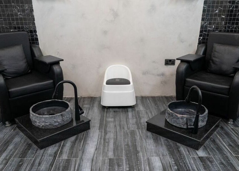 Comfortable pedicure chairs and foot spa at Sams Barber Men Care Center, Abu Dhabi, Abu Dhabi, AE.