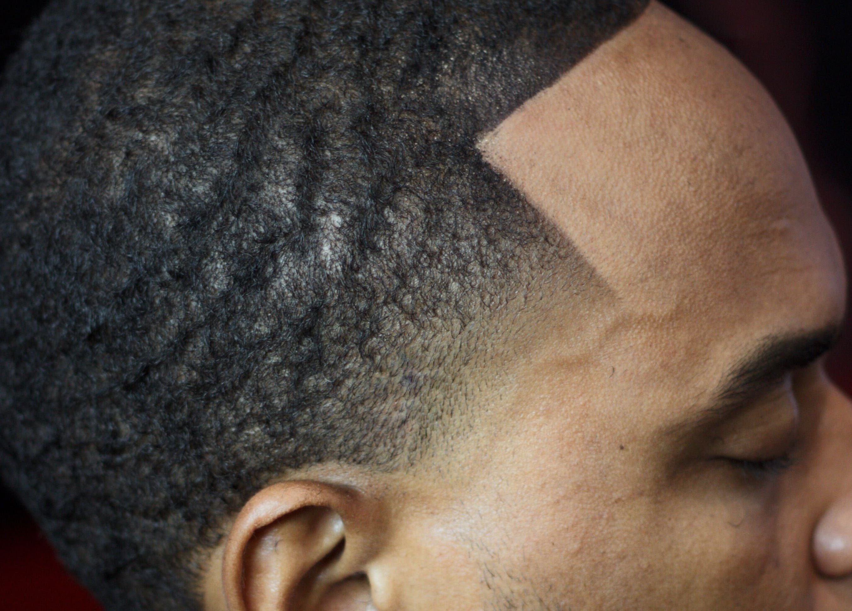 Close-up of a clean fade haircut at Rick Blndz, Nassau, New Providence, BS, showcasing precise lines.