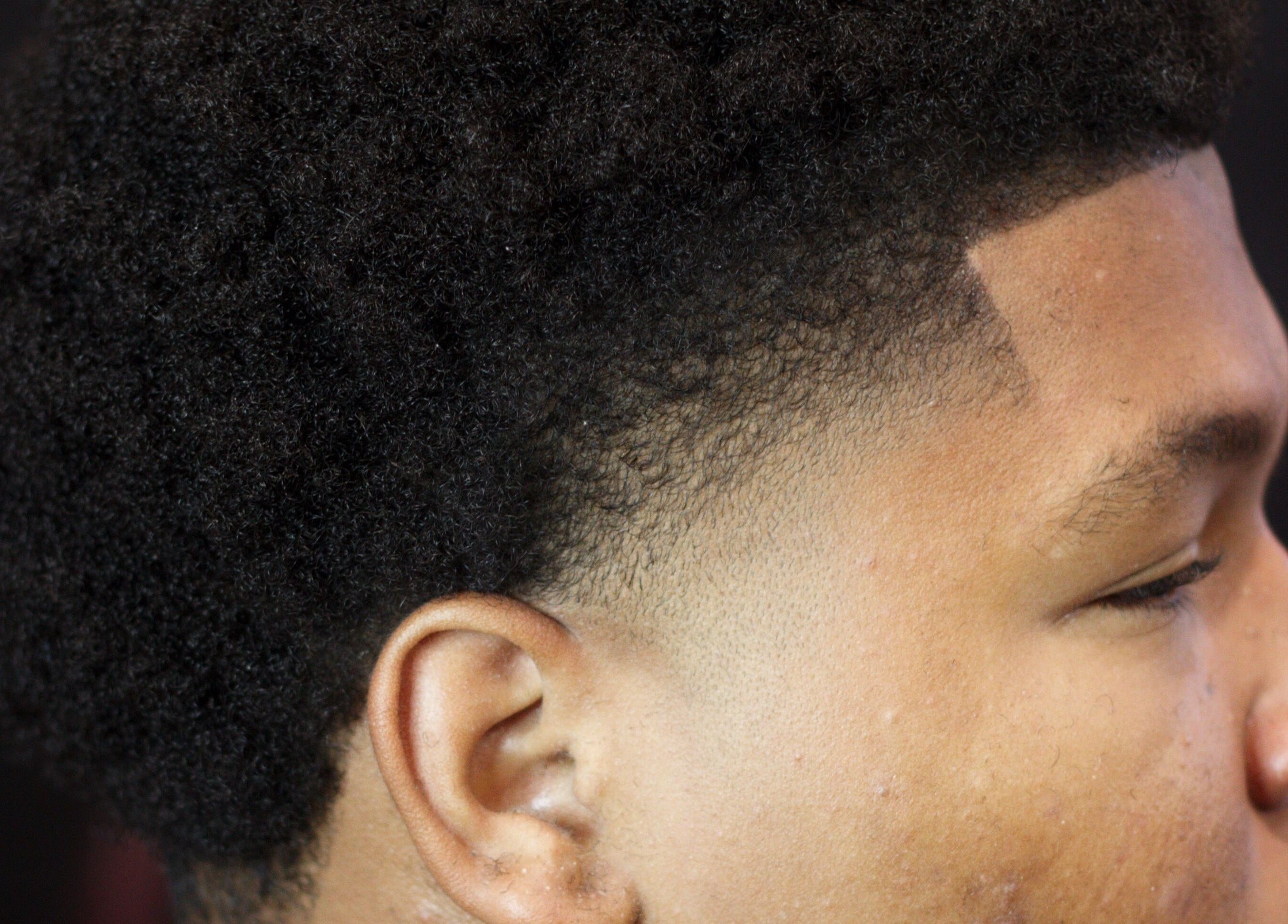 Close-up of fresh fade haircut at Rick Blndz in Nassau, New Providence, BS showcasing precision.