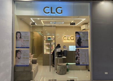 CLG Aesthetics SM Center Congressional's elegant entrance in Quezon City, Metro Manila, PH showcasing beauty services.