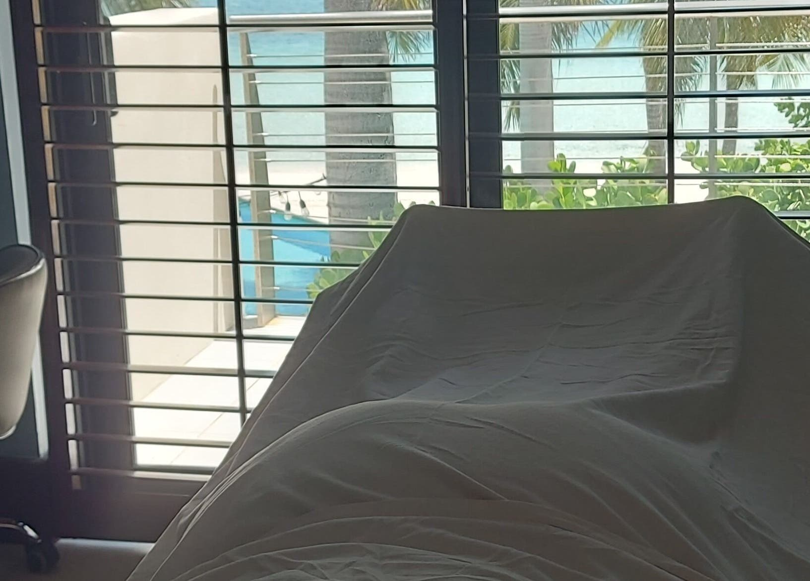 Serene spa room with ocean view at The Sea View Spa at February Point, Exuma, Exuma, BS.