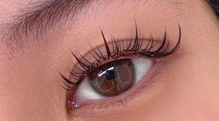 Close-up of elegant eyelash extensions at Glowup Studio, Haymarket, New South Wales, AU.