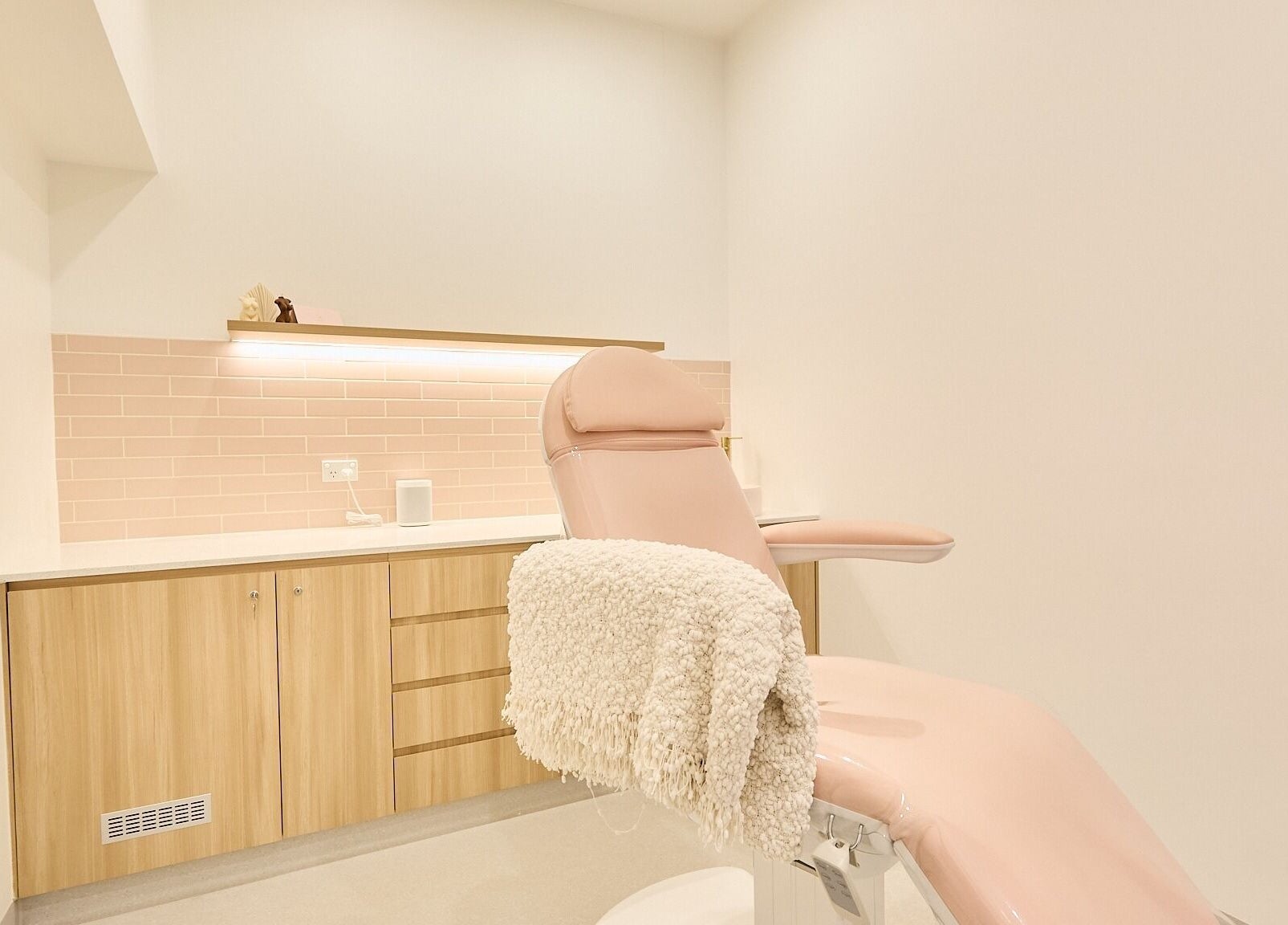 Elegant treatment chair at The Teeth Whitening Boutique, inside The Fit Injector Clinic, Bondi Junction.