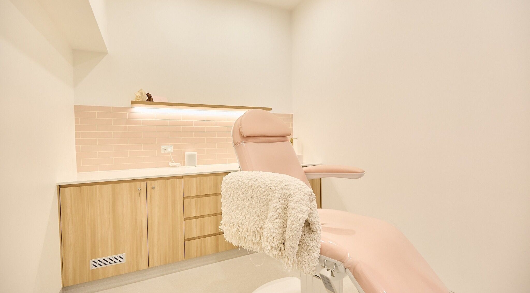 Elegant treatment chair at The Teeth Whitening Boutique, inside The Fit Injector Clinic, Bondi Junction.