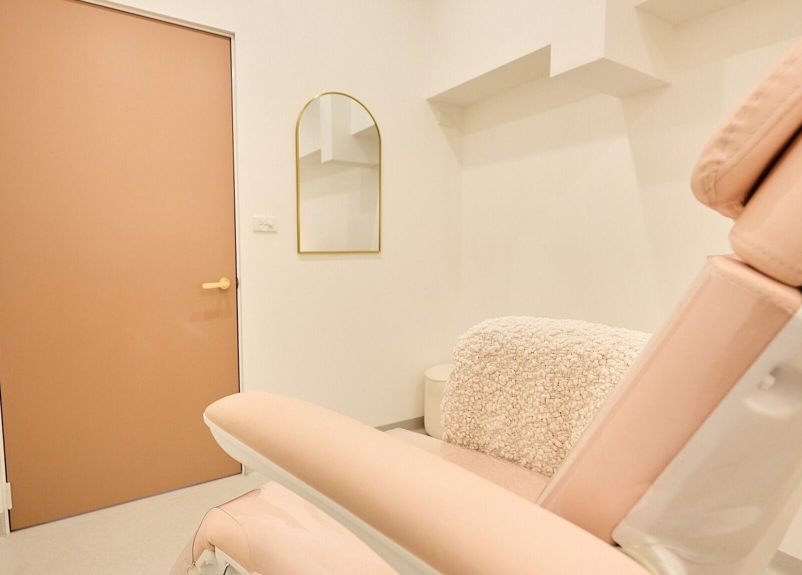 Relaxing treatment room at The Teeth Whitening Boutique inside The Fit Injector Clinic, Bondi Junction, New South Wales, AU.