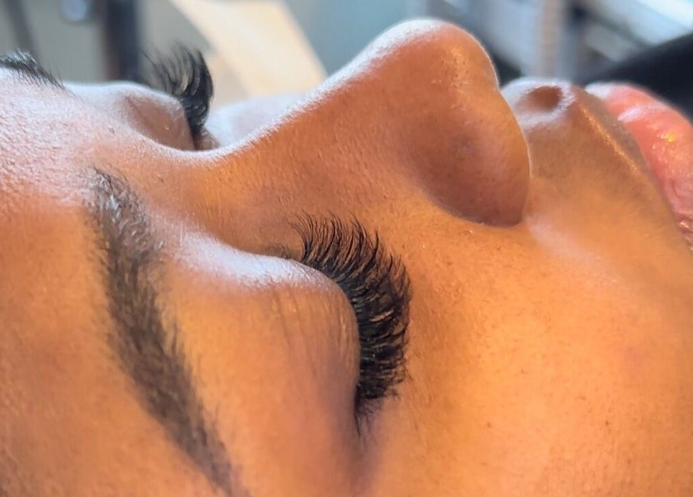 Close-up of eyelash extensions at The Lash Lounge, St. Catharines, Ontario, CA.