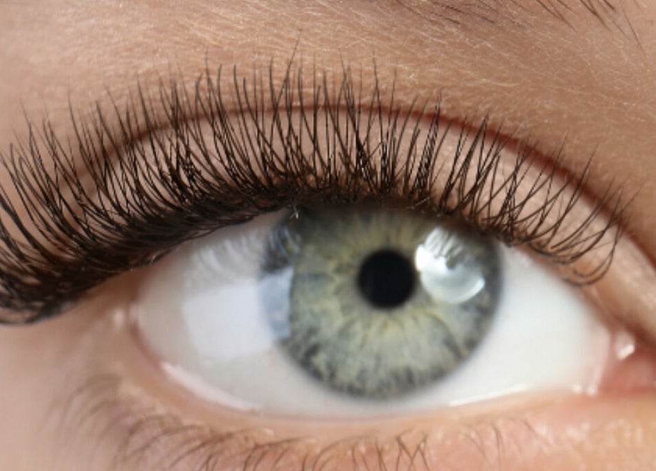 Close-up of eye with lash extensions at The Lash Lounge, St. Catharines, Ontario, CA.