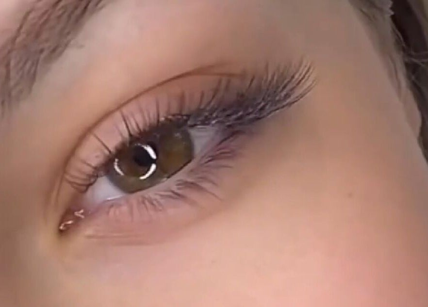 Close-up of styled eyelashes at The Lash Lounge, St. Catharines, Ontario, CA. Showcasing exquisite lash detail.