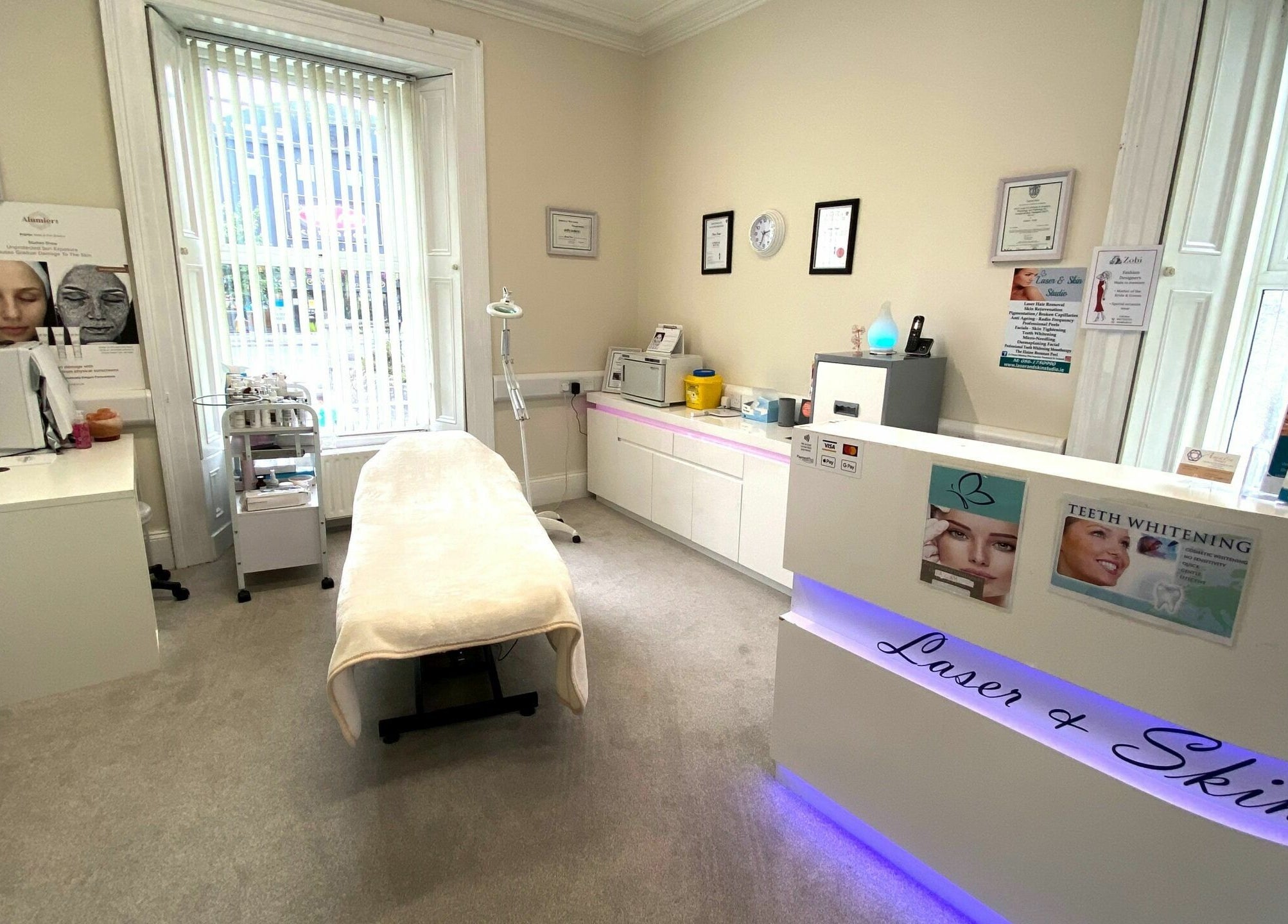 Interior of Laser and Skin Studio in Mullingar, County Westmeath, IE, showcasing a serene treatment room.