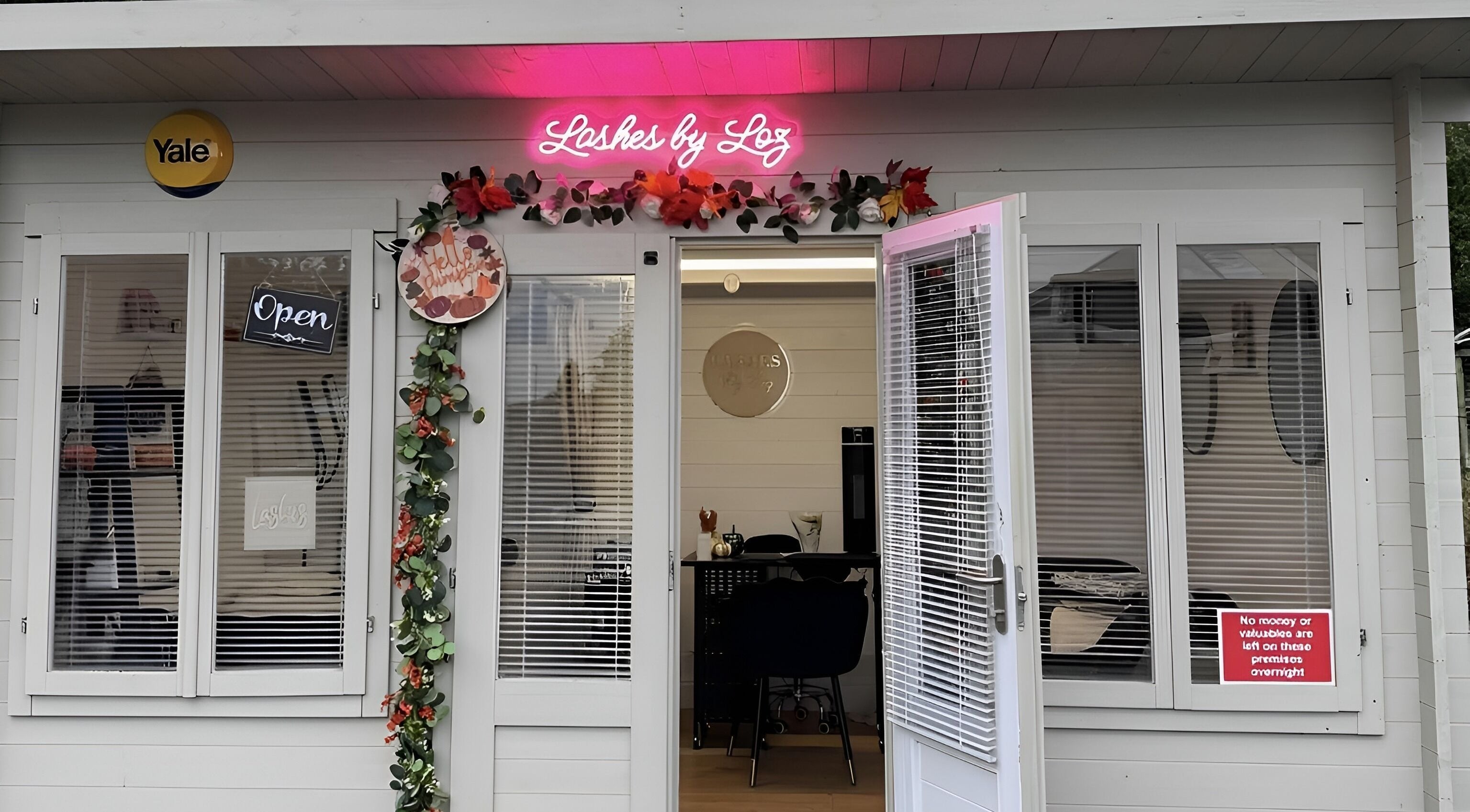 Front view of Lashes by Loz LTD salon with open doors in Langdon Hills, England, GB.