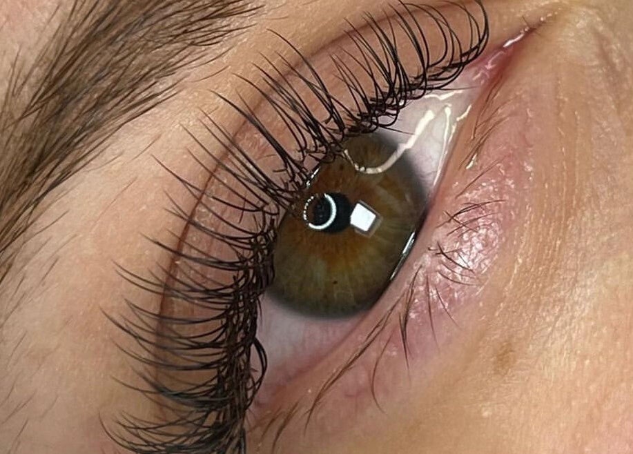 Close-up of eyelashes enhanced at Lashes by Loz LTD, Langdon Hills, England, GB.