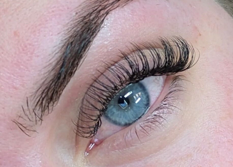 Close-up of expertly applied lash extensions at Lashes by Loz LTD, Langdon Hills, England, GB.