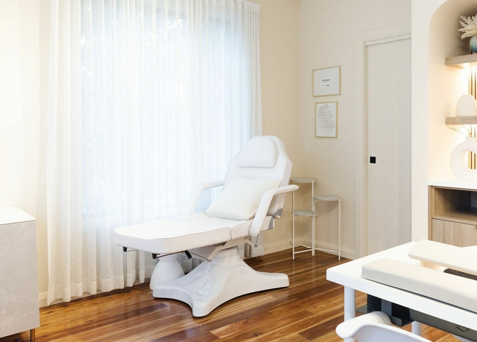 Stylish treatment room at Nails with Mimi in Earlwood, New South Wales, AU, featuring a modern reclining chair.