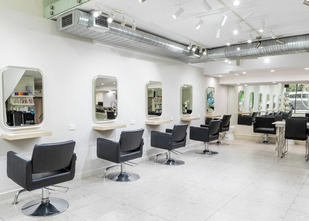 Modern chic salon interior at House of Lox Neutral Bay, Neutral Bay, New South Wales, AU.