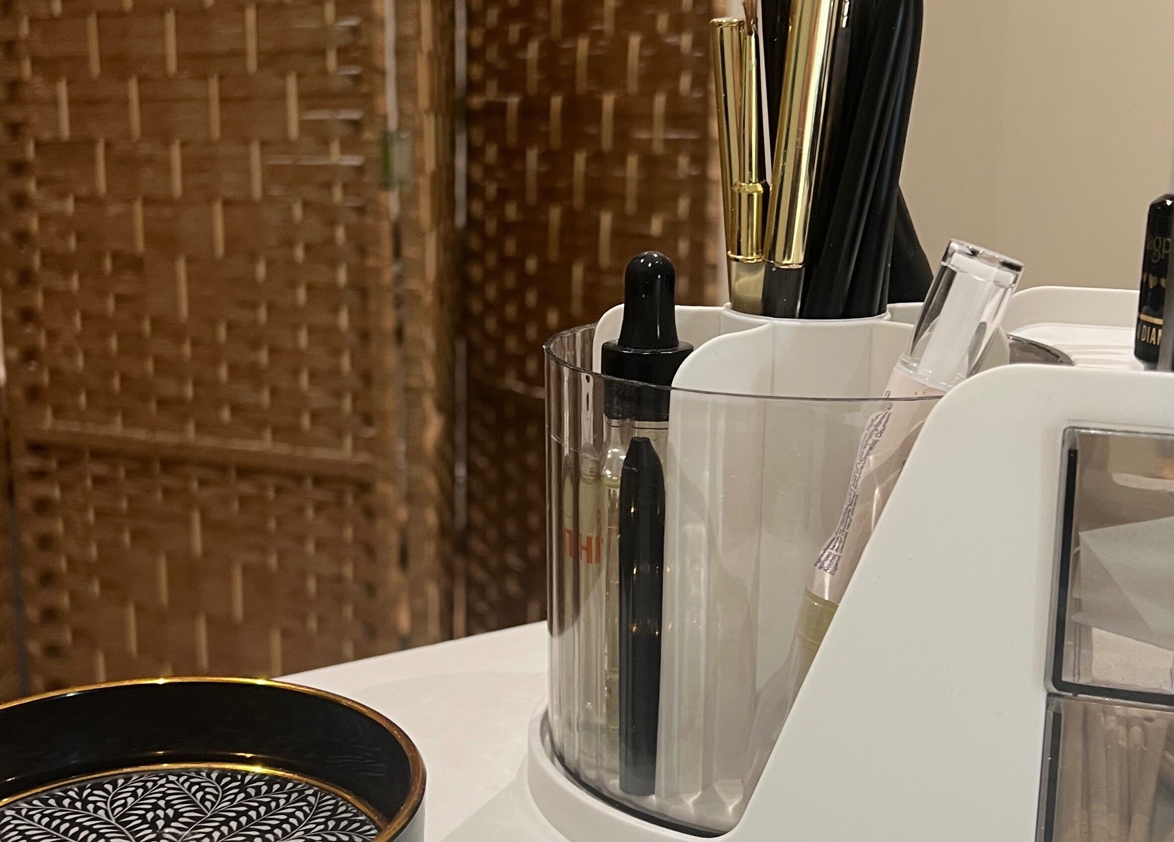 Elegant nail tools display at Nails by Laura, Chesterfield, England, GB. Modern chic design enhances beauty experience.