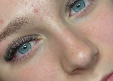 Close-up of eyelash extensions at Layered Collective, Ellesmere Port, England, GB.