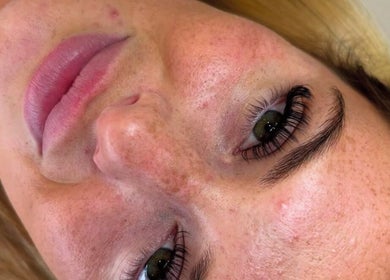 Close-up of a woman's face showcasing a rejuvenated complexion at Layered Collective, Ellesmere Port, England, GB.