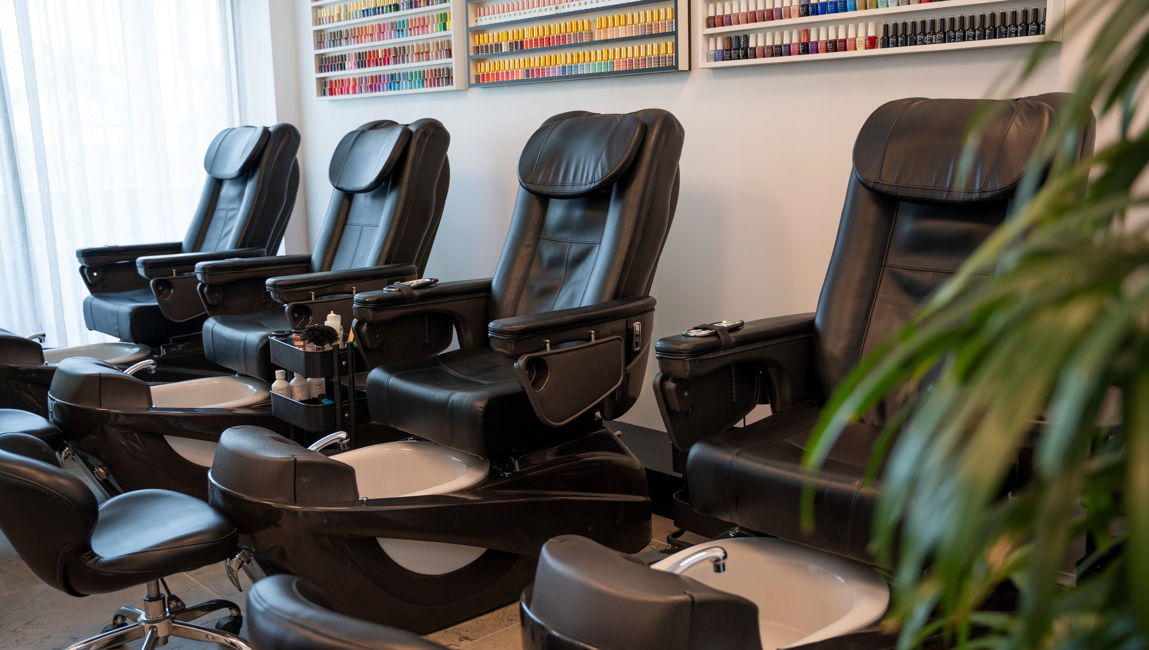 Pedicure chairs at The House of Beauty (Nadi) offer relaxation in Nadi, Western Division, FJ.