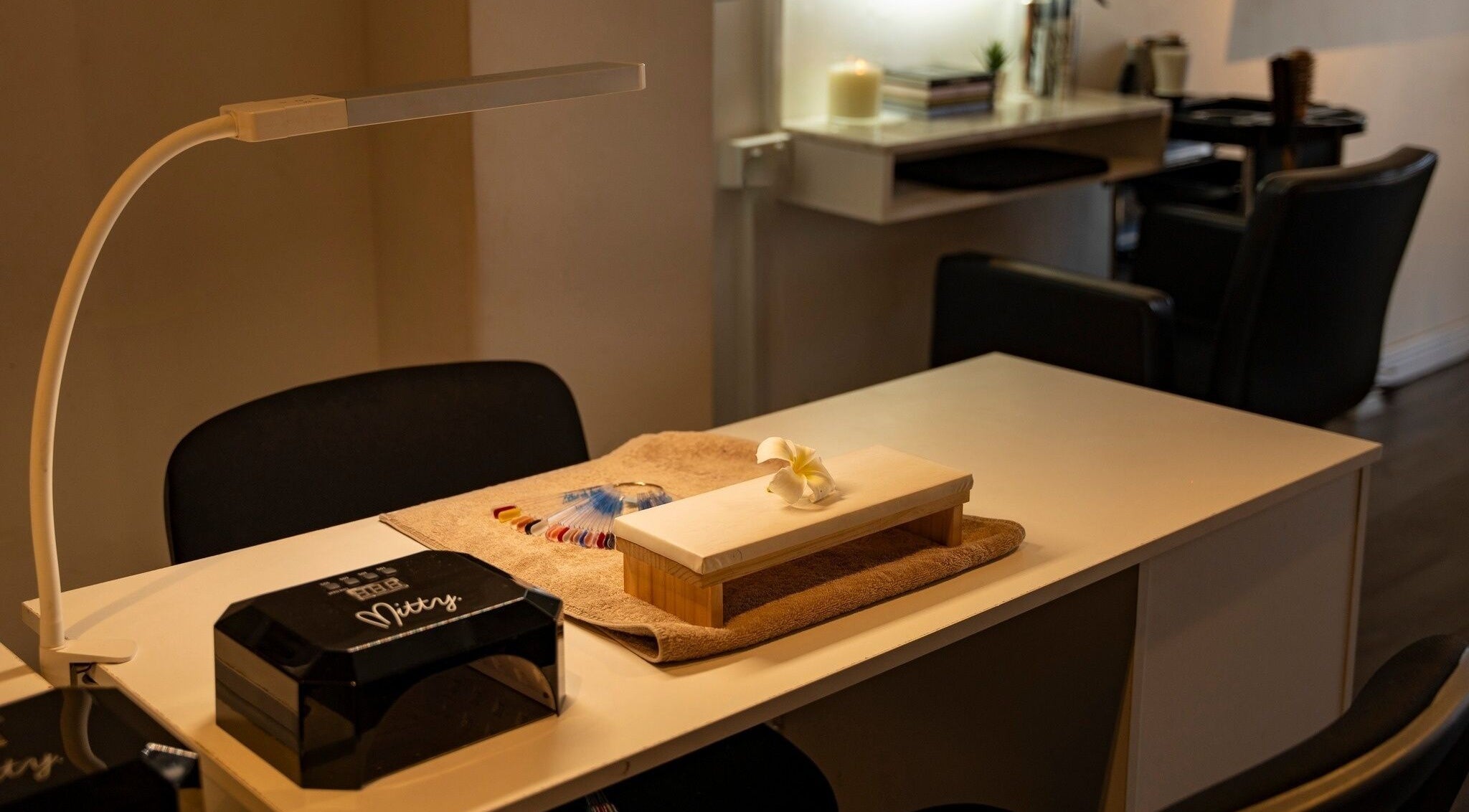 Nail treatment setup at The House of Beauty (Nadi), Nadi, Western Division, FJ featuring elegant decor.