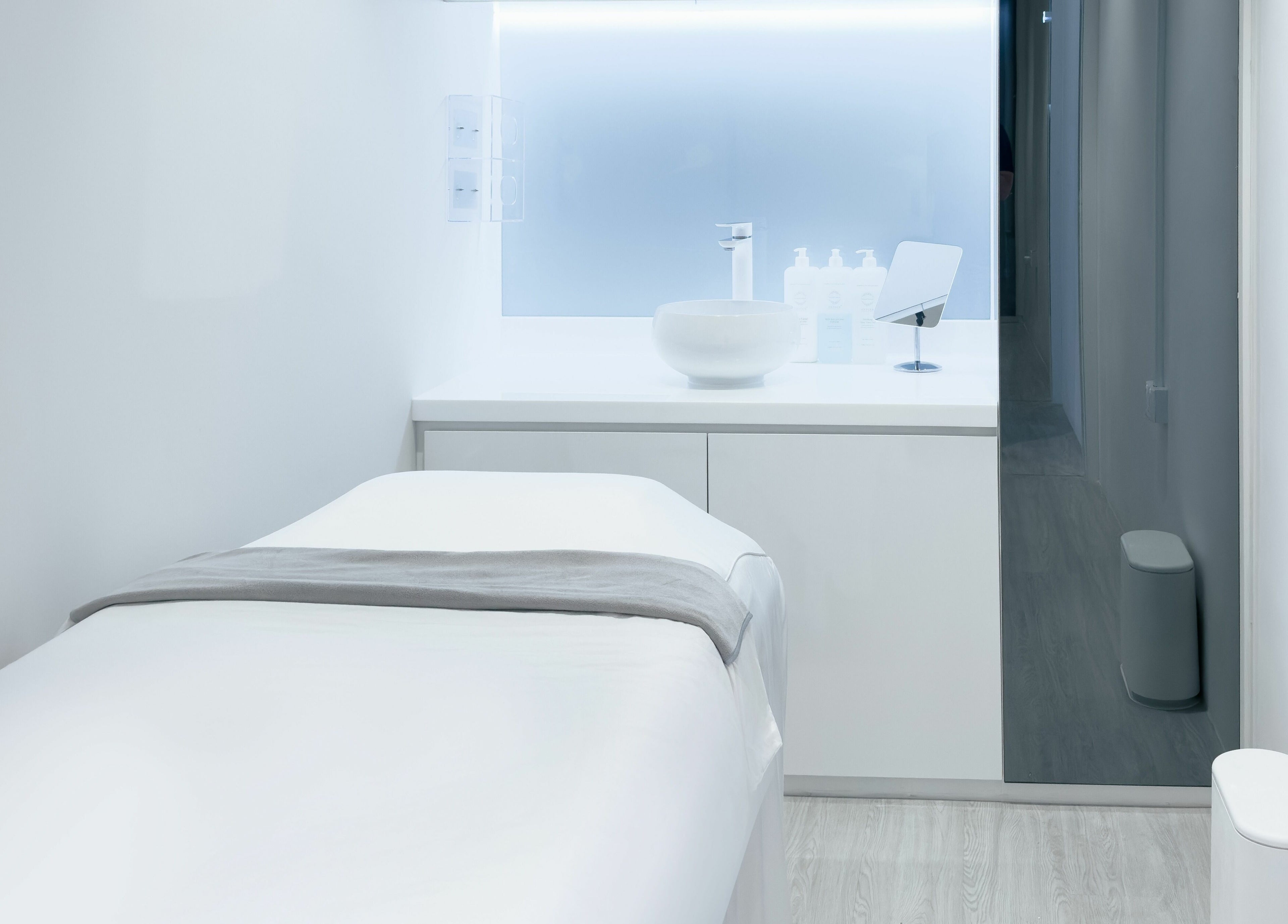 Minimalist treatment room at Cheongdam, Jurong Point offers a tranquil space in Singapore, Singapore, SG.