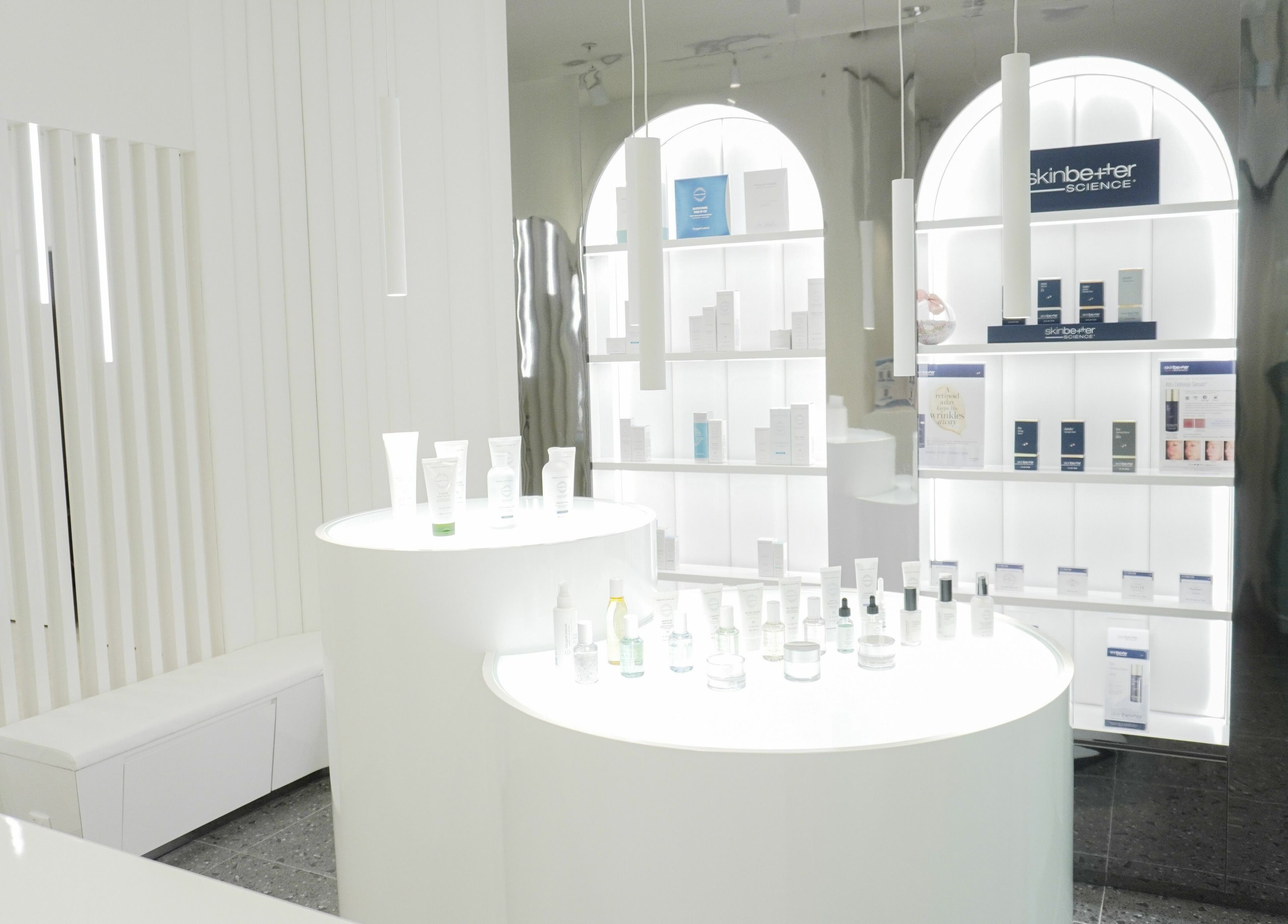 Sleek skincare product display at Cheongdam, Jurong Point in Singapore, Singapore, SG.