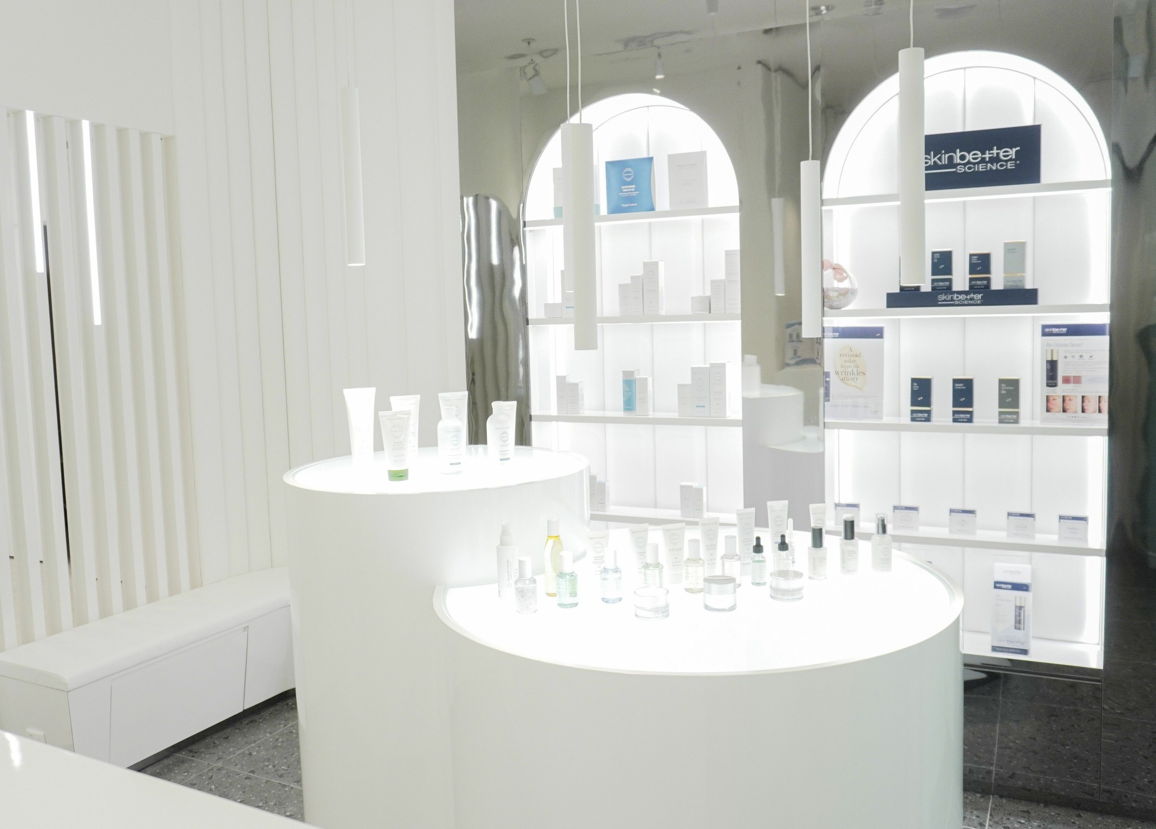 Sleek skincare product display at Cheongdam, Jurong Point in Singapore, Singapore, SG.