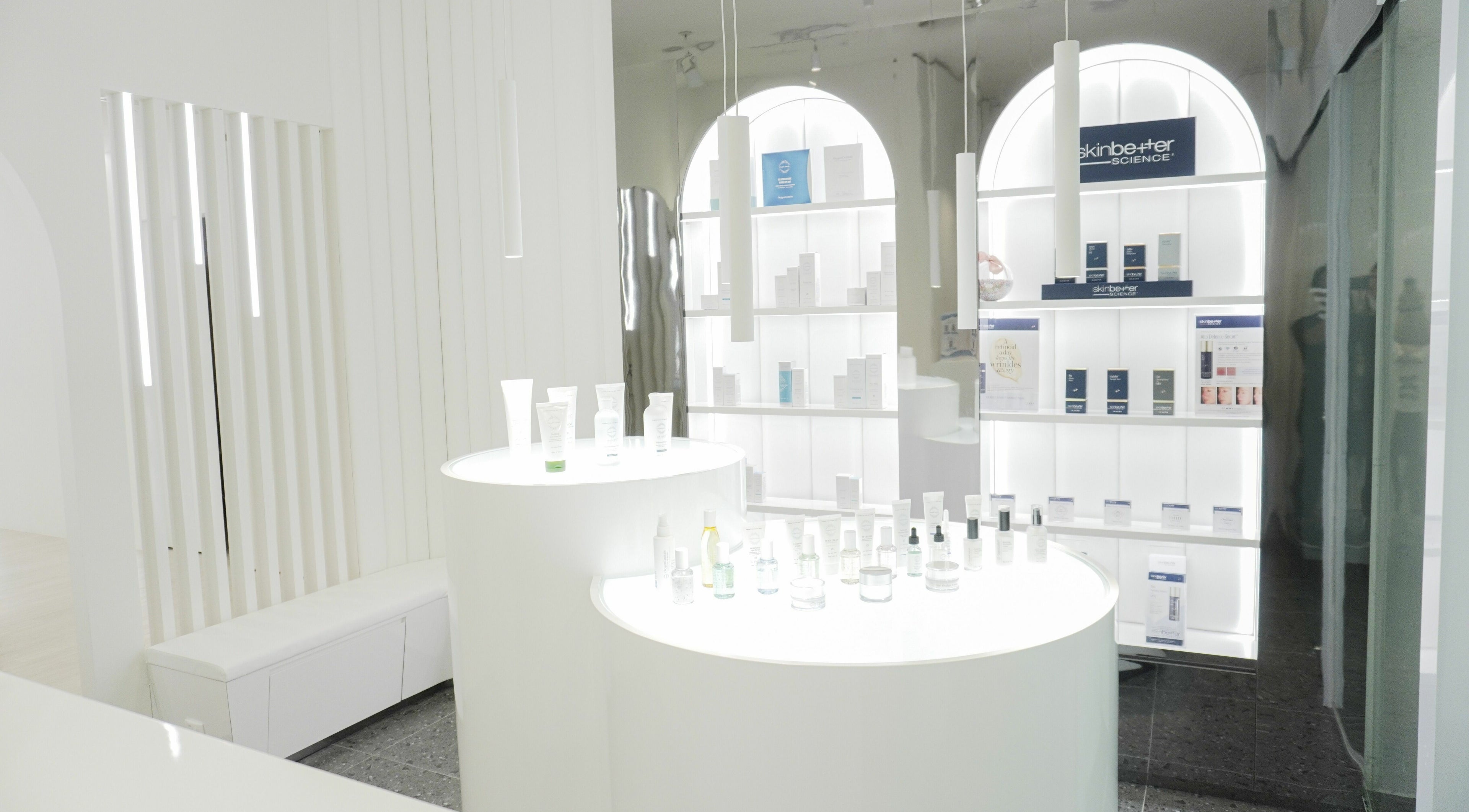 Sleek skincare product display at Cheongdam, Jurong Point in Singapore, Singapore, SG.