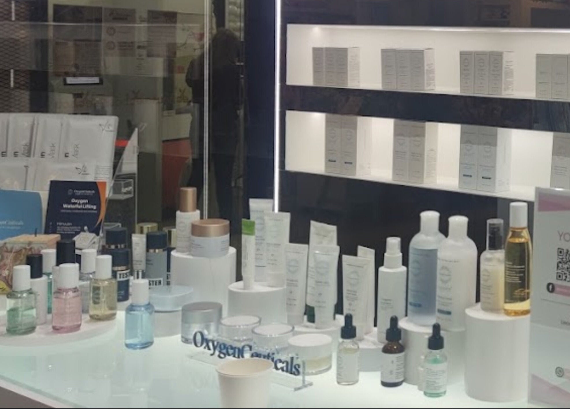 Display of skincare products at Cheongdam - SingPost Centre, Singapore, SG.