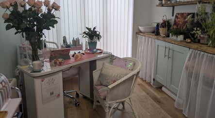 Elegant interior of Tilly Rose Beauty Boutique in Bidford-on-Avon, England, offering a soothing atmosphere.