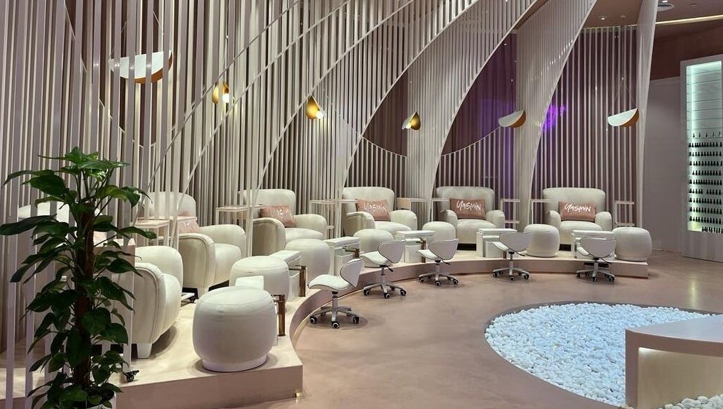 Elegant lounge seating at Yasmin Beauty Lounge, Dubai, Dubai, AE enhances luxury spa experience.